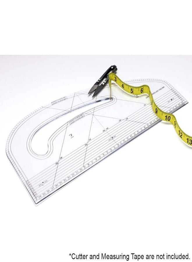 NTGS Pattern Master Fashion Design Multi Purpose Tailoring Sewing Tool Scale Pattern Curve Ruler Pack of 1 Transparent - Image 5